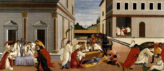 BOTTICELLI, Sandro Three Miracles of St Zenobius oil painting image